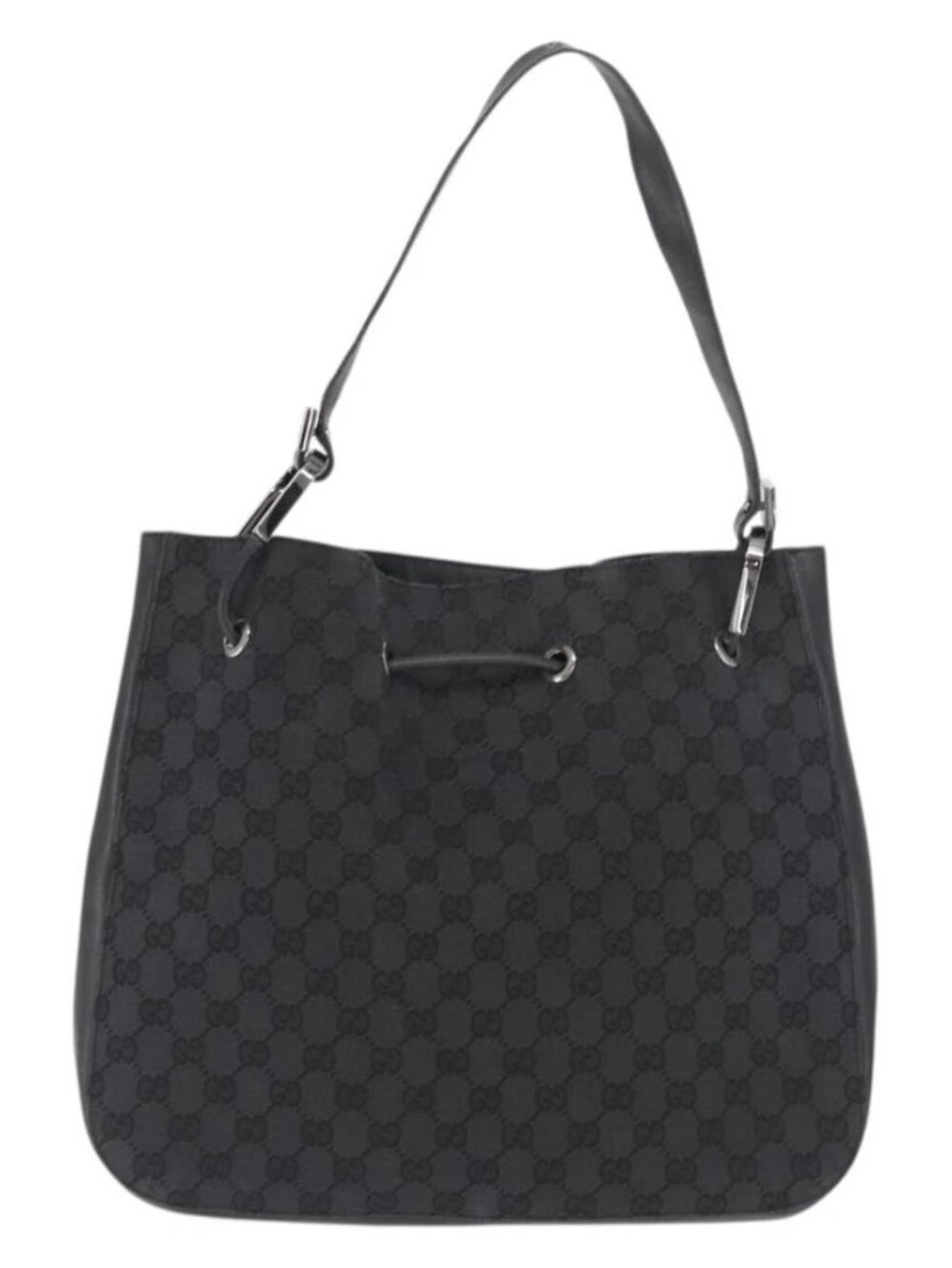 GUCCI GG Canvas Shoulder Bag Black Silver 001 3746 Auth 170401 - Picture 14 of 16